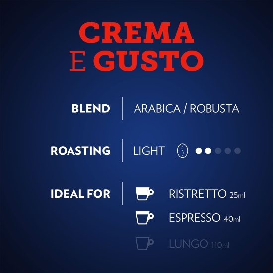 Crema e Gusto, 10 băuturi, capsule cafea compatibile Nespresso