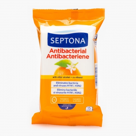 Șervețele umede antibacteriene orange 15 buc