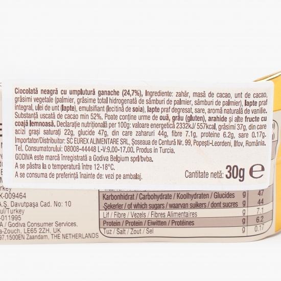 Ciocolată neagră cu umplutură ganache 30g