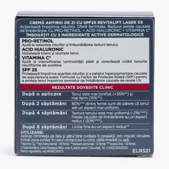 Cremă antirid Revitalift Laser SPF 25, 50ml