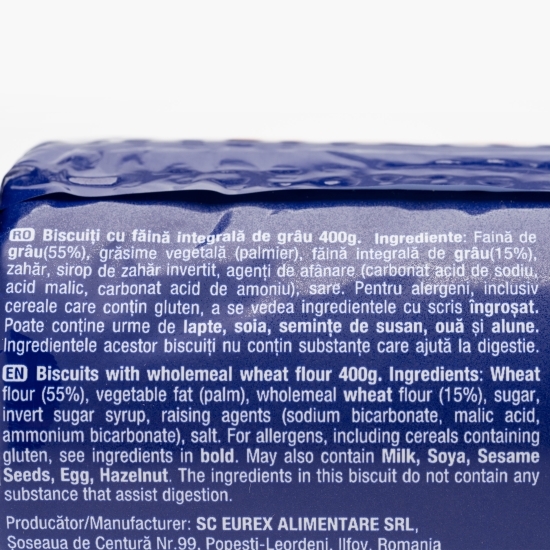 Biscuiți cu făină integrală de grâu 400g