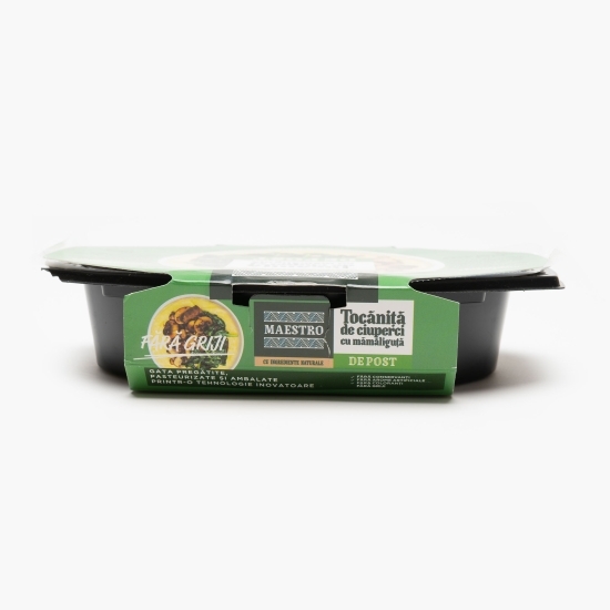 Tocăniță de ciuperci cu mămăliguță de post 400g