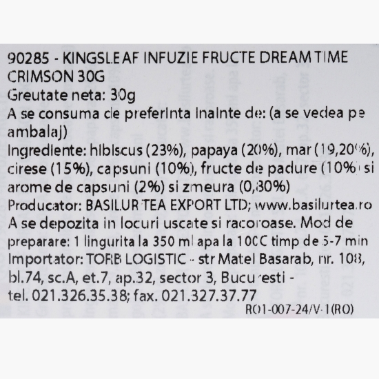 Ceai infuzie fructe Dream Time Crimson 30g