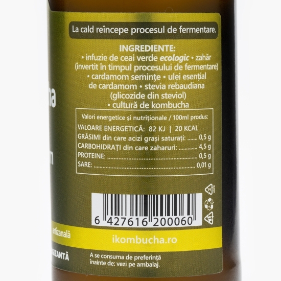 Kombucha băutură probiotică energizantă cu cardamom 330ml