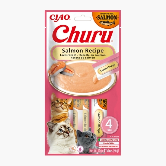 Recompense cremoase pentru pisici Churu Somon 4x14g (56g)