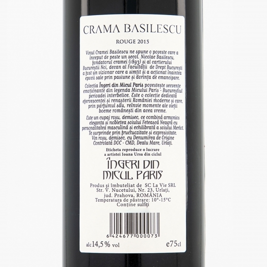 Vin roșu demisec Îngeri din Micul Paris 750ml 