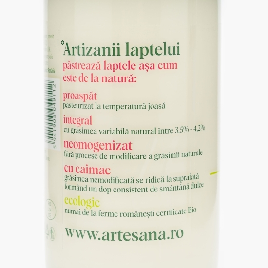 Lapte proaspăt ecologic de vacă 0.75l