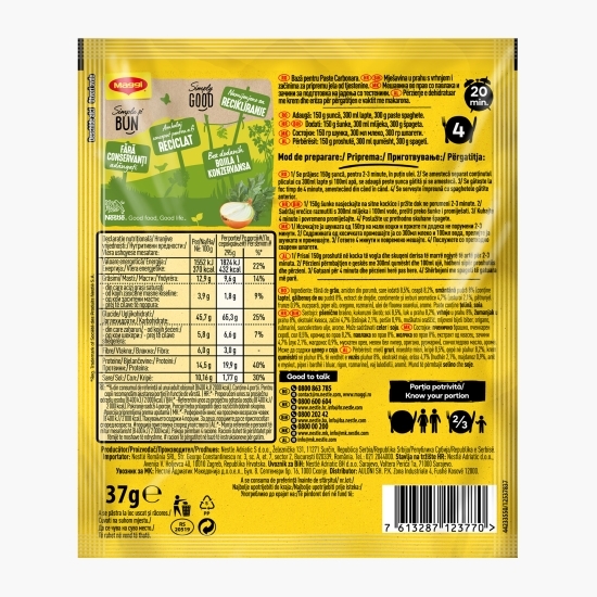 Bază pentru paste carbonara Ideea Zilei 37g