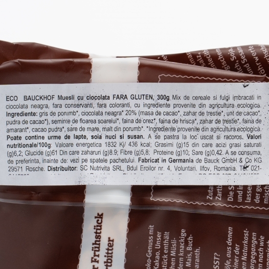 Musli crocant cu ciocolată fără gluten 300g