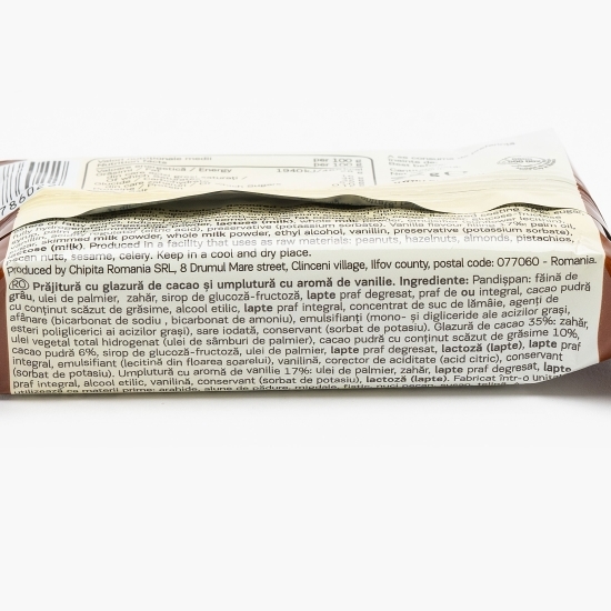 Cake Bar prăjitură cu glazură de cacao și umplutură de vanilie 32g