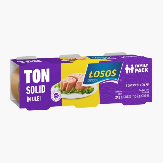 Ton solid în ulei vegetal 3x80g