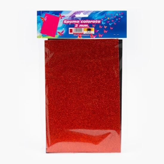 Spumă sclipici, 2 coli culori diferite