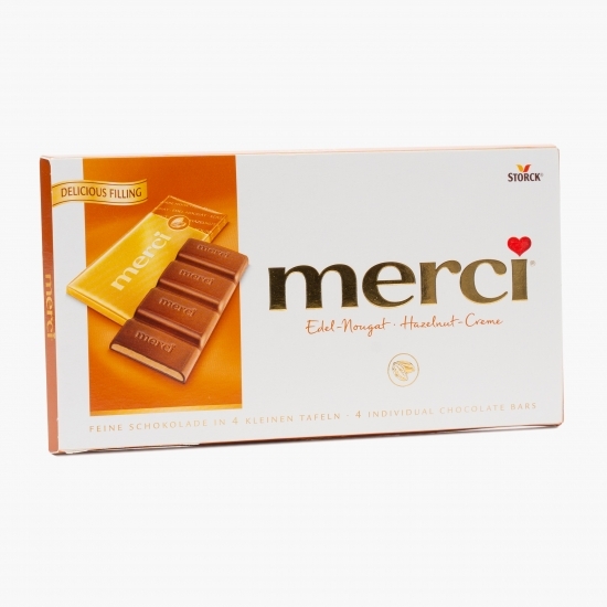 Tablete de ciocolată cu cremă de alune de pădure 112g, 4 buc