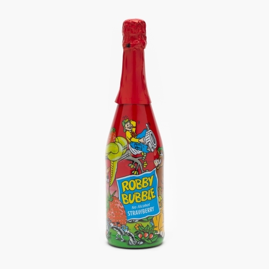 Băutură răcoritoare carbogazoasă cu suc de căpșuni, fără alcool 750ml