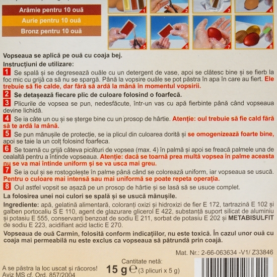 Vopsea gel pentru ouă Nuanțe de poveste 3 culori, 30 ouă, 15ml