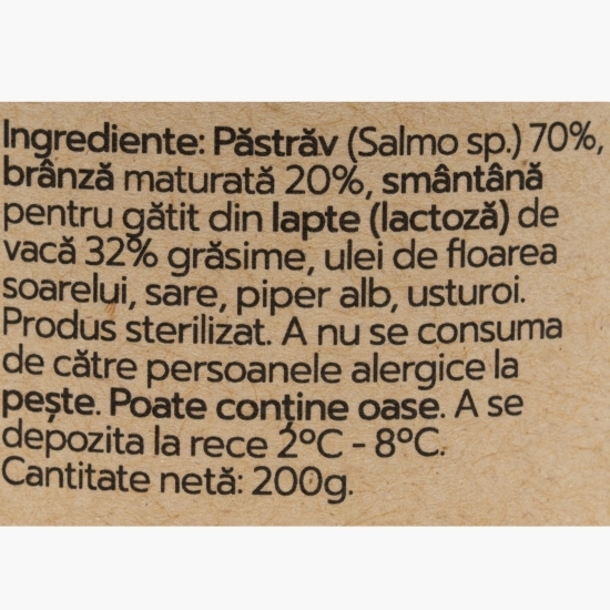 Cremă de păstrăv cu brânză maturată, 200g