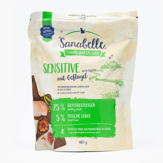 Hrană uscată pentru pisici adulte, 400g, Sensitive, cu pasăre