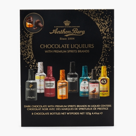 Praline ciocolată Liqueurs Bottles 125g (8 buc)