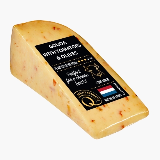 Brânză Gouda cu roșii și măsline 130g