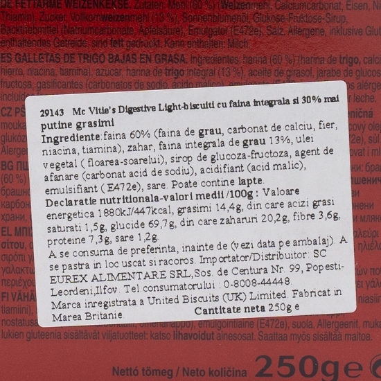 Biscuiți digestivi Light 250g