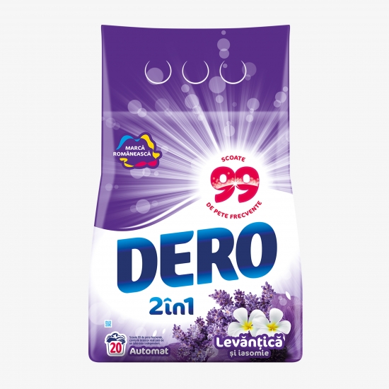 Detergent de rufe pudră automat 2în1 levănțică și iasomie 20 spălări, 2kg