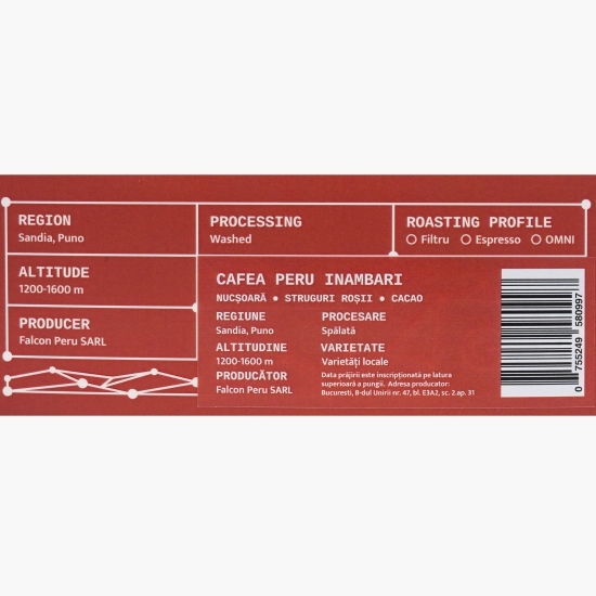 Peru Inambari 250g cafea de specialitate boabe 