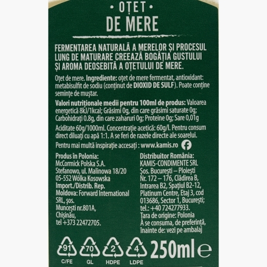 Oțet de mere, 0.25l