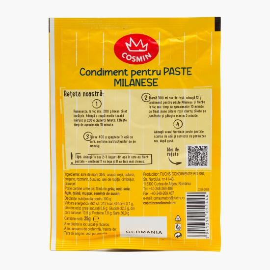 Amestec de condimente pentru paste Milanese 25g