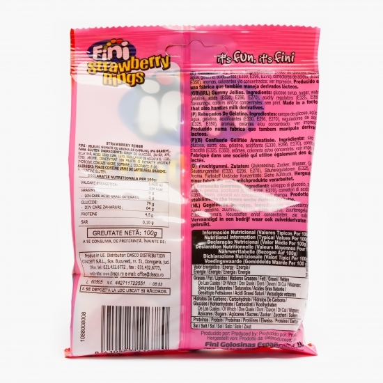  Jeleuri gumate cu aromă de căpșuni fără gluten 100g