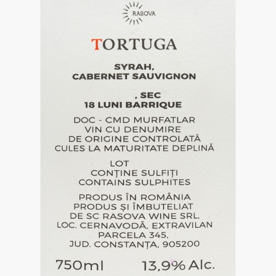 Vin roșu sec Syrah & Cabernet Sauvignon, 13.9%, 0.75l