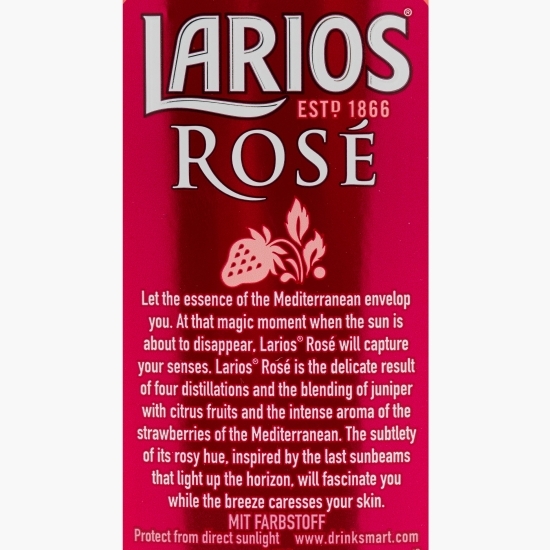 Gin rose Mediaterranea, 37.5%, 0.7l + pahar