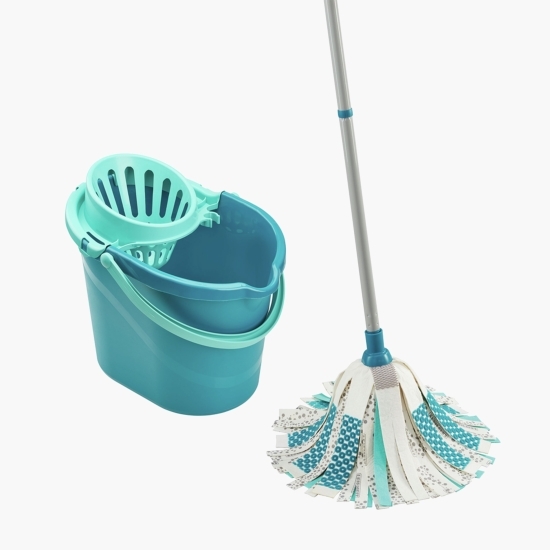 Set Power Mop 3în1: coadă, găleată, storcător și mop