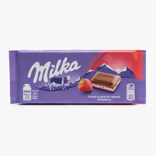 Ciocolată cu cremă cu gust de căpșune 100g