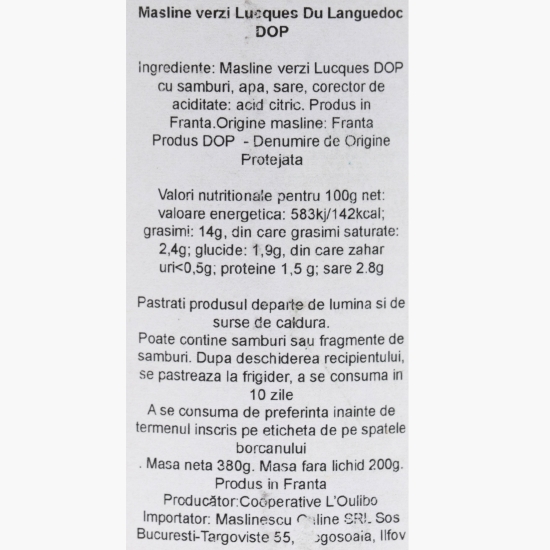 Măslinescu - Măsline verzi DOP 380g