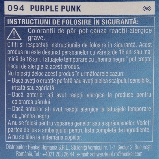 Vopsea de păr semi-permanentă Ultra Brights 094 Purple punk 80ml