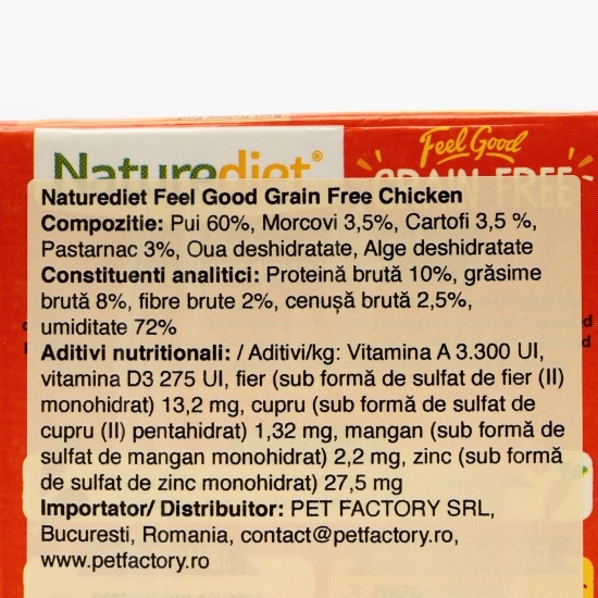 Hrană umedă pentru câini, pate fără cereale, 390g, Feel Good cu pui, morcov, cartof și păstârnac