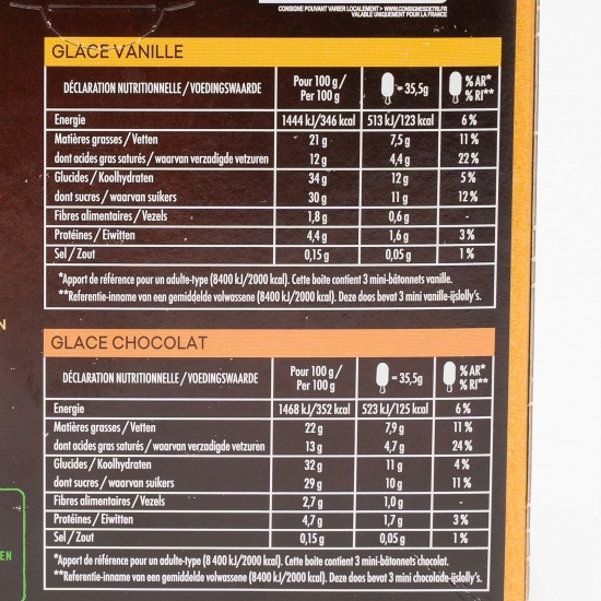 Înghețată pe băț cu ciocolată și vanilie 6x35.5g