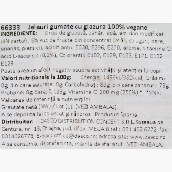 Jeleuri gumate cu glazură, 100% vegane, 80g