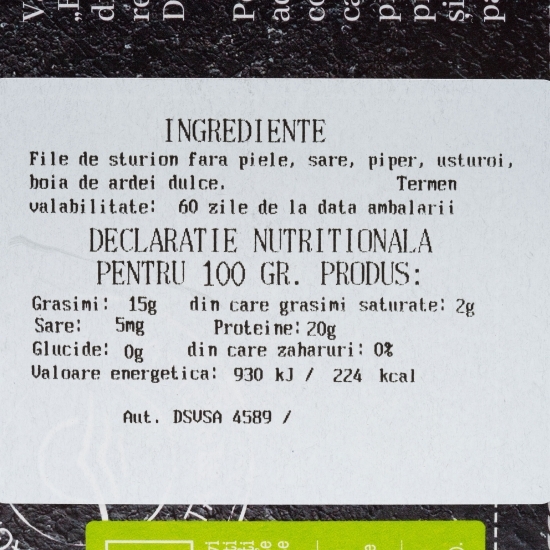 Batog de sturion maturat 200g