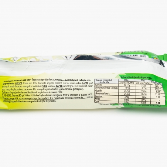 Înghețată eco cacao și glazură de ciocolată belgiană 80g