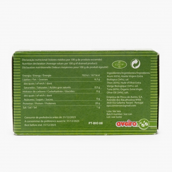 Ton solid în ulei de măsline eco 120g