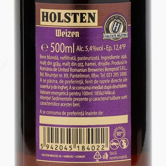 Bere blondă nefiltrată sticlă 0.5l
