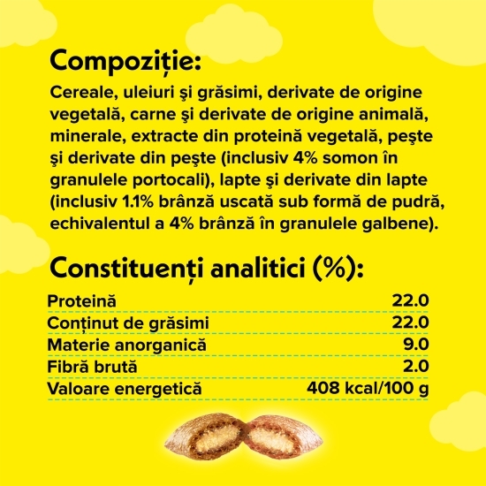 Recompense pentru pisici, 60g, mix cu somon și brânză