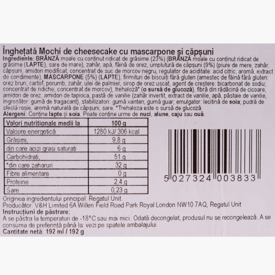 Mochi cheesecake cu mascarpone și căpșune 120g