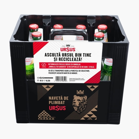Bere blondă sticlă 10x 0.33l + Navetă