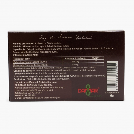 Extract purificat de rășină cu castan 30 tablete