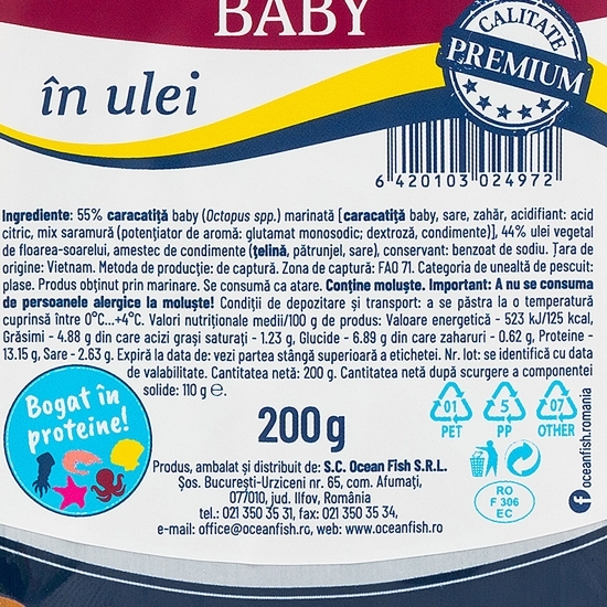 Caracatiță baby în ulei 200g
