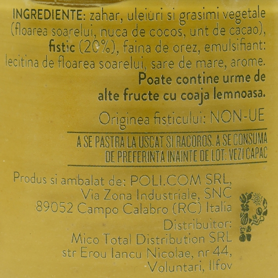 Cremă tartinabilă vegană cu fistic 240g