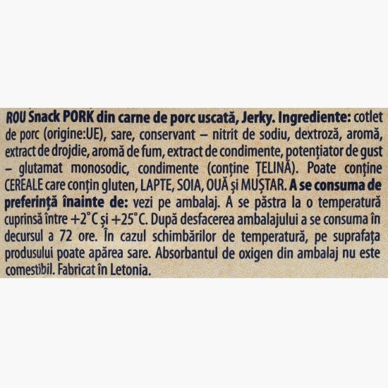Snack carne de porc afumată și uscată Pork Jerky 45g