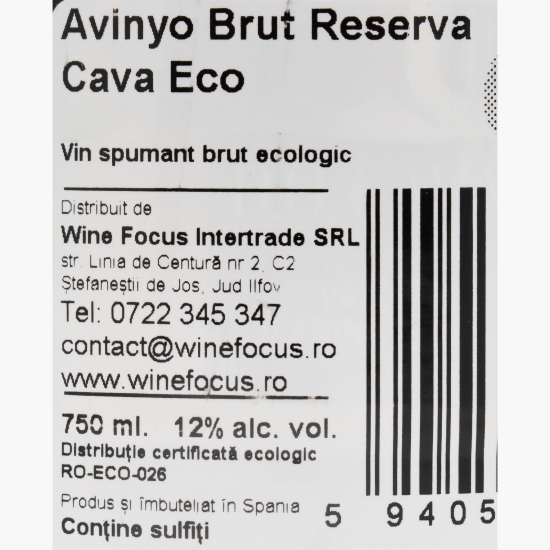 Vin spumant eco brut Cava Reserva, 12%, 0.75l
